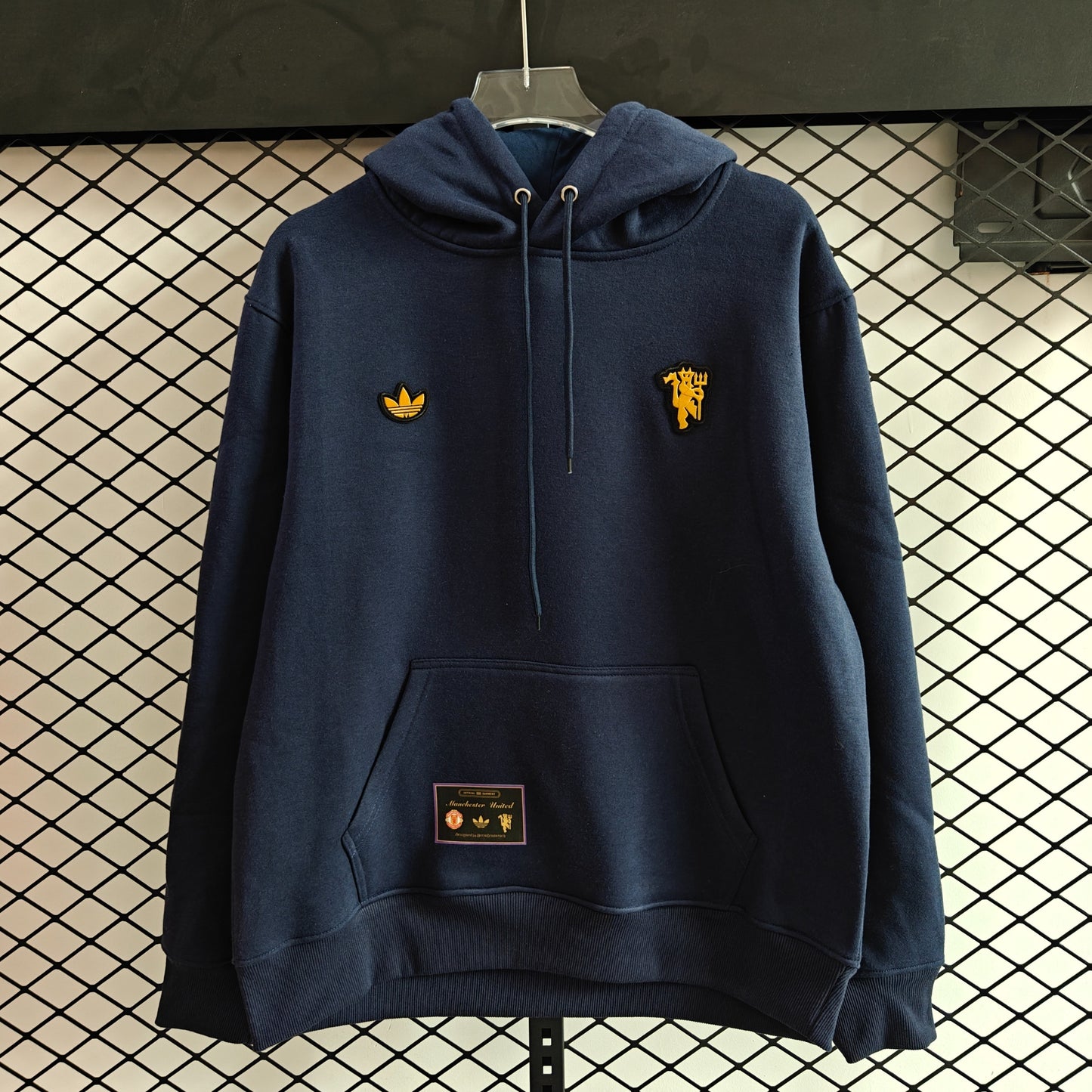 Manchester United Royal Velvet & Cotton Hoodie – Premium Comfort