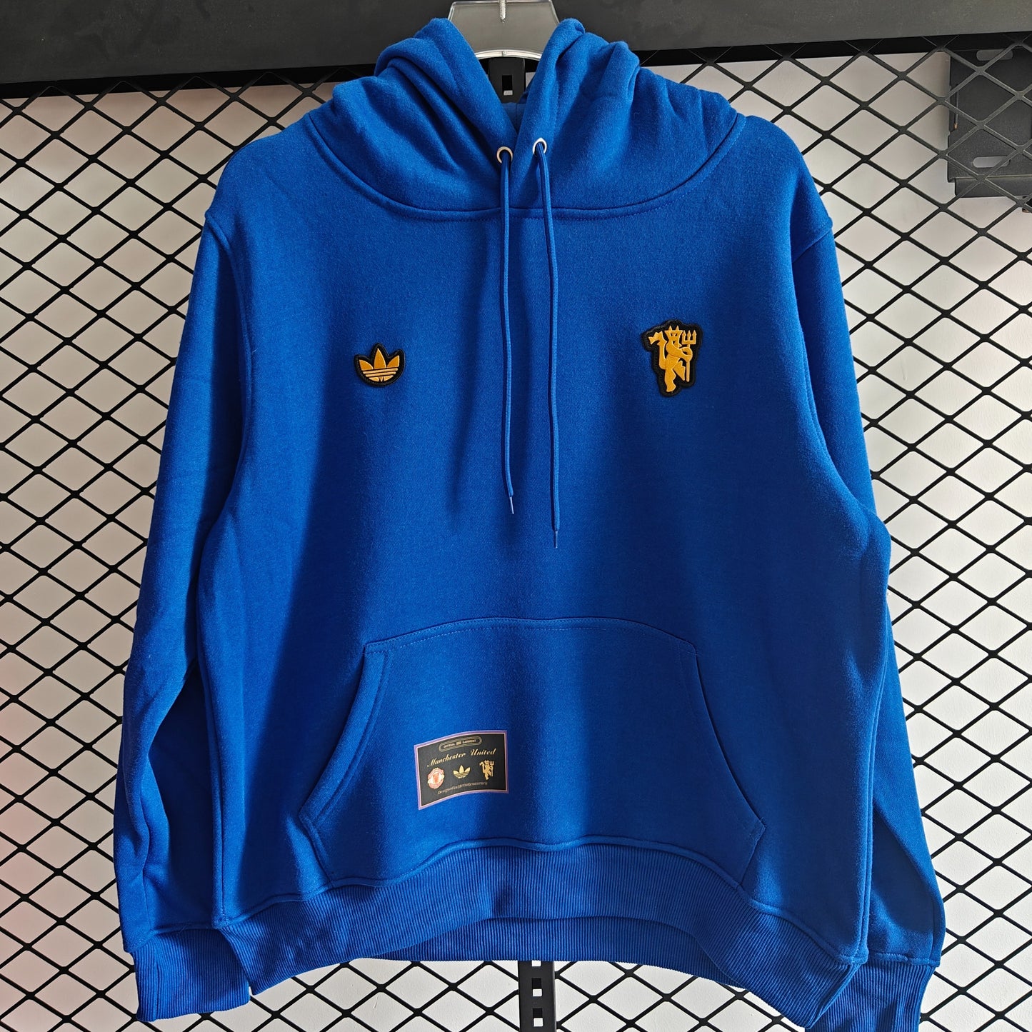Manchester United Royal Velvet & Cotton Hoodie – Premium Comfort